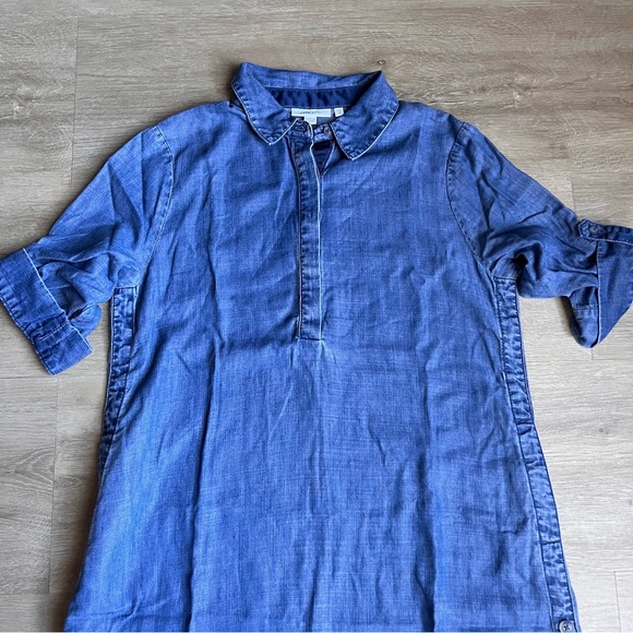 Chico's Side Button Maxi Chambray Dress Petite SZ 2 - Picture 4 of 9